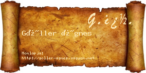 Göller Ágnes névjegykártya
